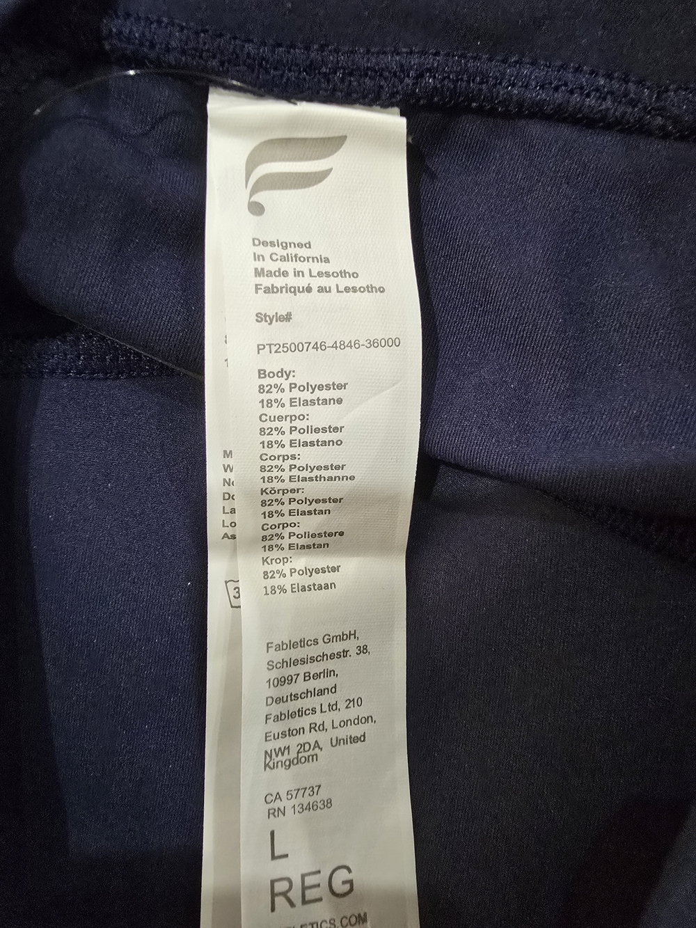 Fabletics Navy Flared Cropped Active Leggings - Picture 6 of 7